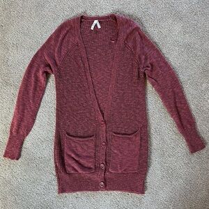 Maroon Knit Cardigan Mudd